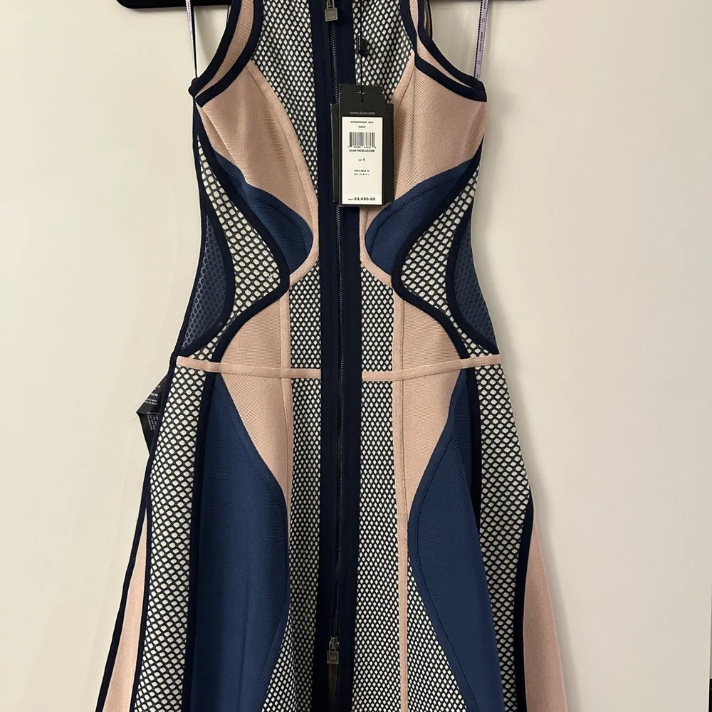 Herve Leger Natia Dress in Navy and multicolor size S - Picture 5 of 10